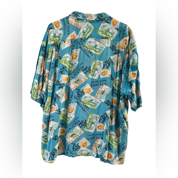 High Sierra blue travel shirt sleeve vibrant button down shirt - Picture 4 of 5